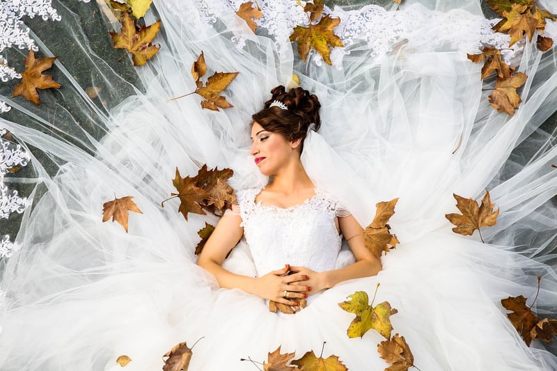Bride in Unique Wedding Dress